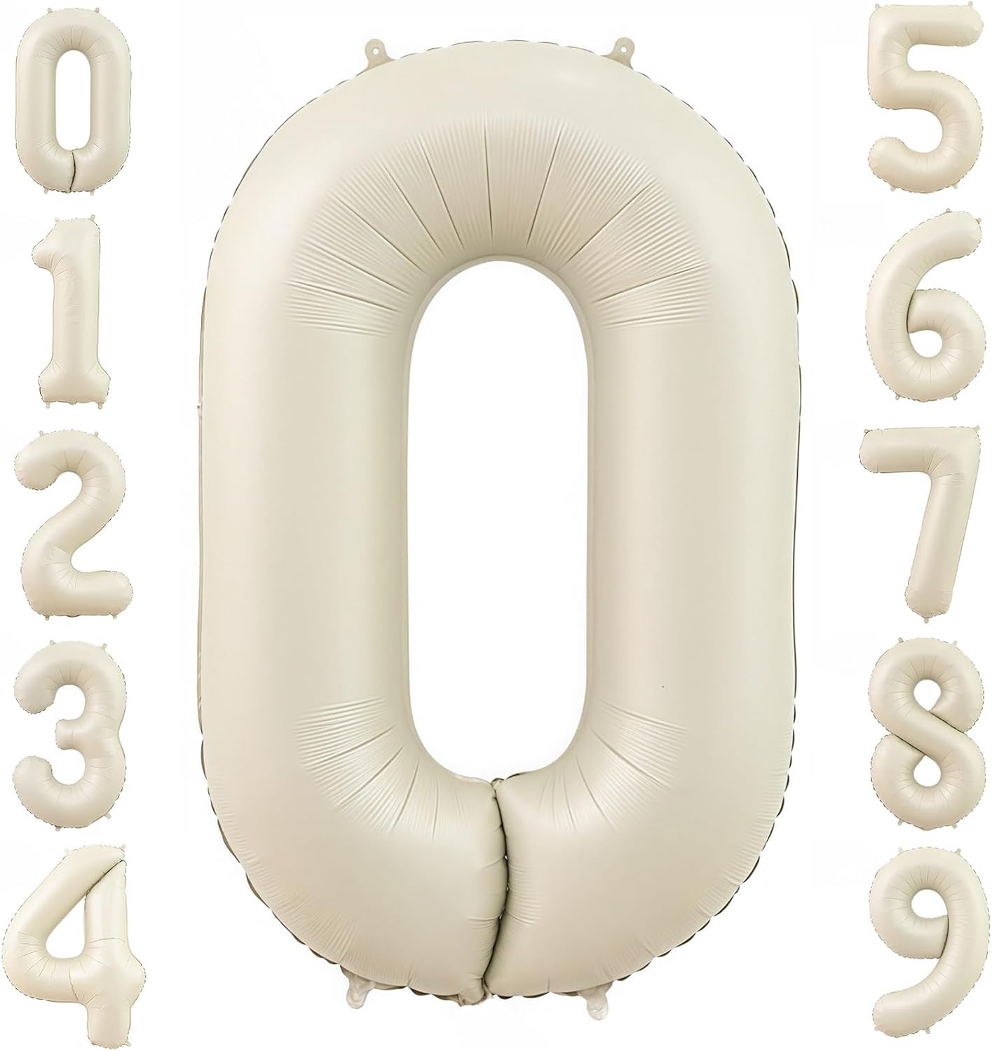 Cream 0 Balloon Number 40 Inch Cream White Number 0 Balloon Helium Mylar 0 Balloon for Birthday Party Decoration