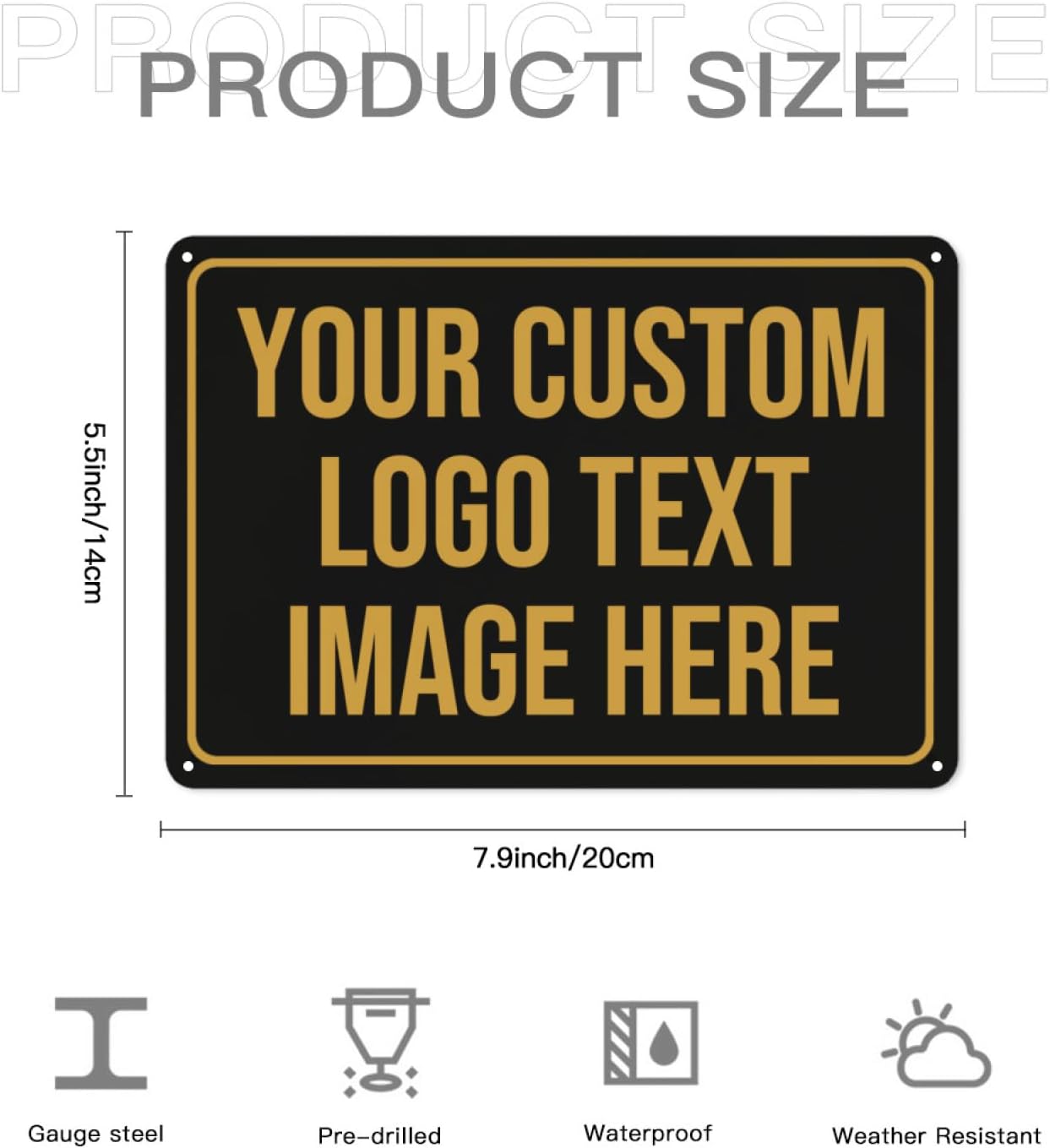 Custom Signs, Custom Sign Metal Signs Customized Signs - Personalized Signs Make Your Own Sign With Text Photo Logo For Office Business Workplace Home Bar Indoor Outdoor Use 6""x8""