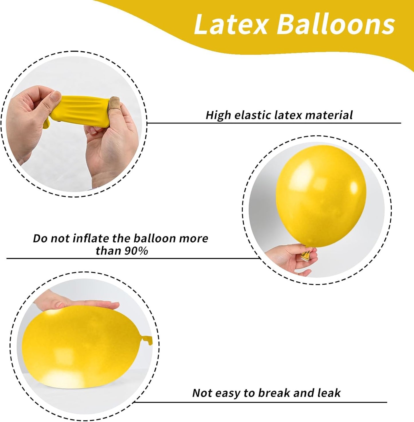 52 PCS 12 Inch Retro Blue and Yellow Matte Balloons with Confetti for Birthday Party Decorations