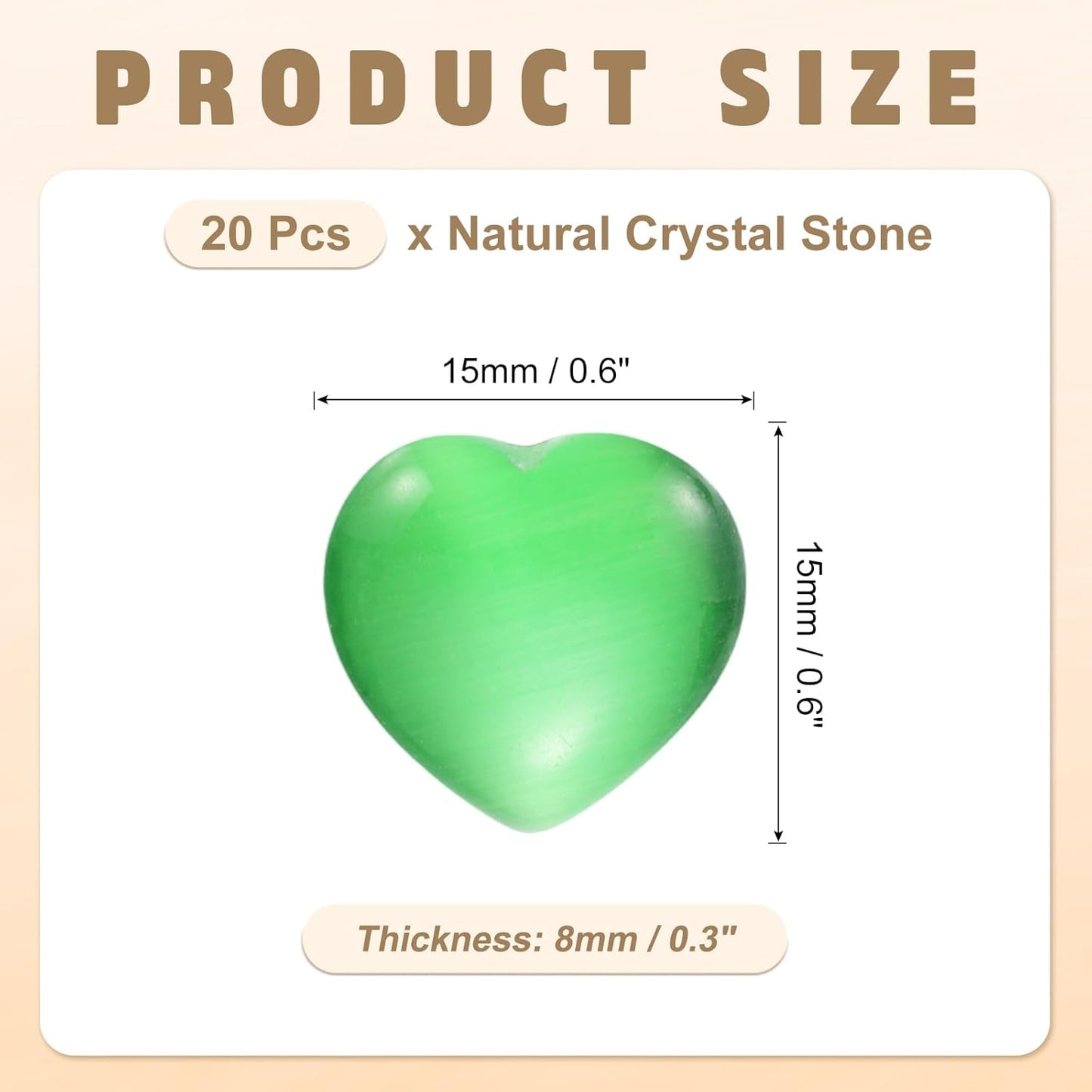 PATIKIL 20 Pcs Natural Heart Shaped Crystal Stone, 0.6 Inch Mini Polished Love Gemstone Crystal, Pocket Rock Engraved Worry Stones for Women Gifts Meditation, Bright Green