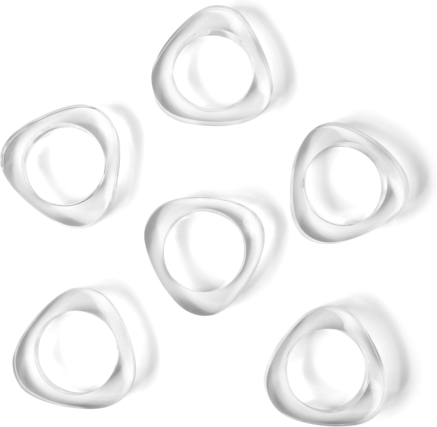 Clear Acrylic Napkin Rings - Set of 12 Modern Oval Beveled Holders for Cloth Napkins | Elegant Serviette Rings for Dining Table, Wedding, Party & Holiday Décor (Transparent) - ALPHA Living HOME