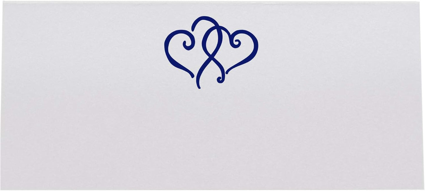Linked Hearts Printable Place Cards, Navy (Choose Color), Set of 150 (25 Sheets), Laser & Inkjet Printers - Wedding, Party, Dinner, and Special Events - Made in the USA