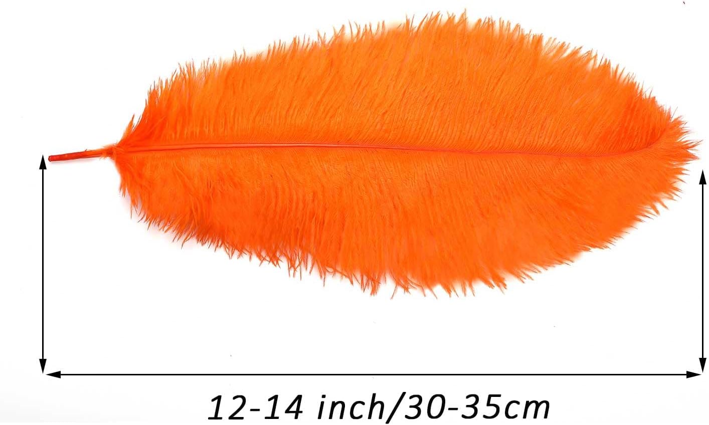YAKRUNA 30PCS Orange Ostrich Feathers Bulk 12-14 Inches for Centerpieces for Wedding Birthday Gatsby Party, Decorative Plumes for Vase & Table & Christmas Tree Decor (30-35cm, Orange)