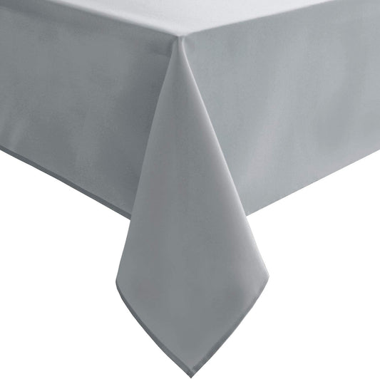Hiasan Silver Grey Rectangle Tablecloth - Waterproof and Spillproof Washable Fabric Table Cloth for Dining Room Kitchen Party and Outdoor, 52 x 70 Inch