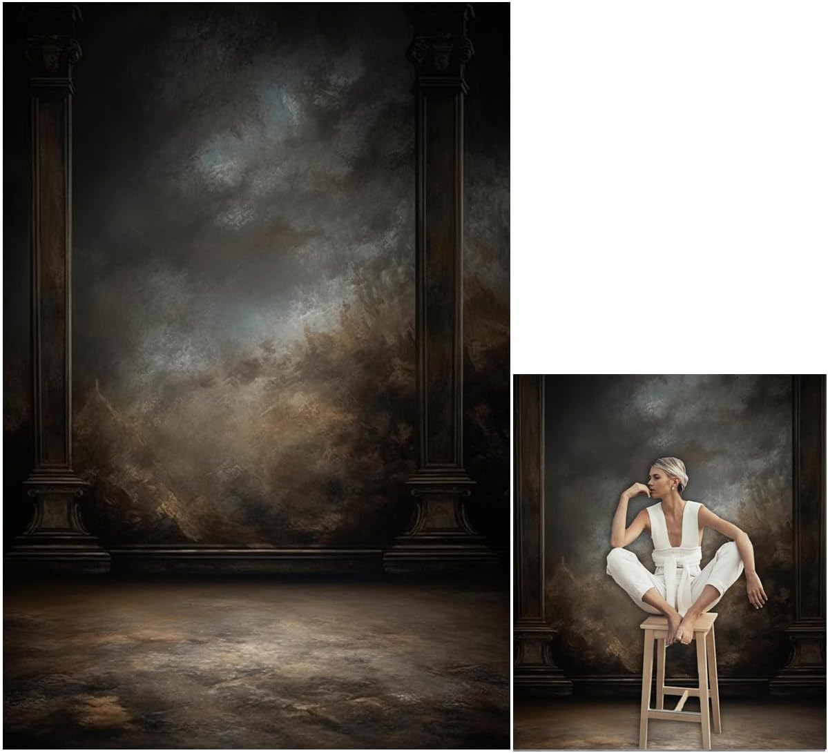 6.5x10ftDark Vintage Photography Backdrops Portrait Photo Backdrop Wedding Bridal Show Birthday Background for Studio Props