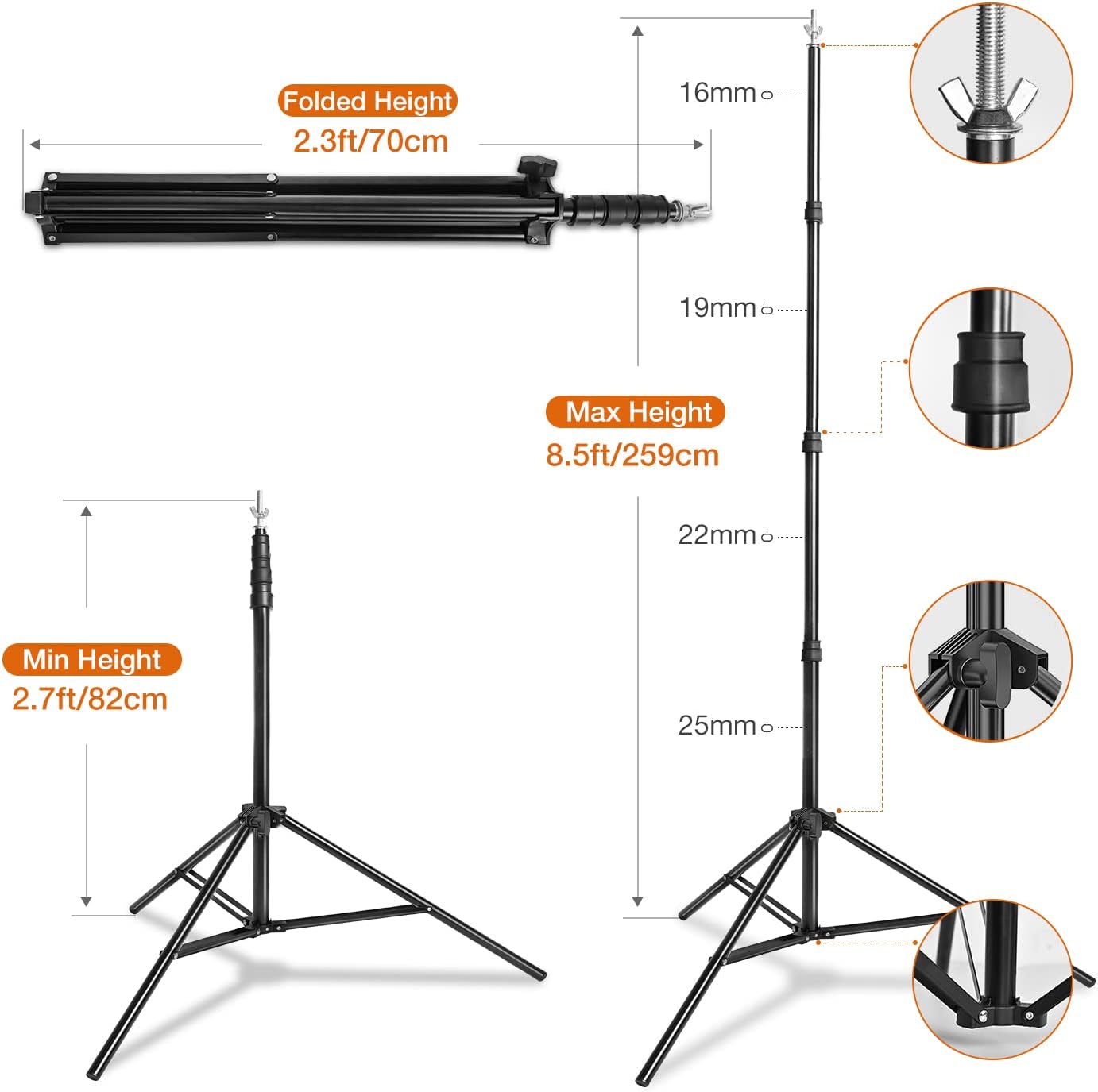 Yesker 8.5x10ft Green Screen Backdrop Kit with Stand Photography Greenscreen Background Support System with 6x9ft Muslin Chromakey Backdrop and Clamp for Photo Video Studio Portrait Product Shooting