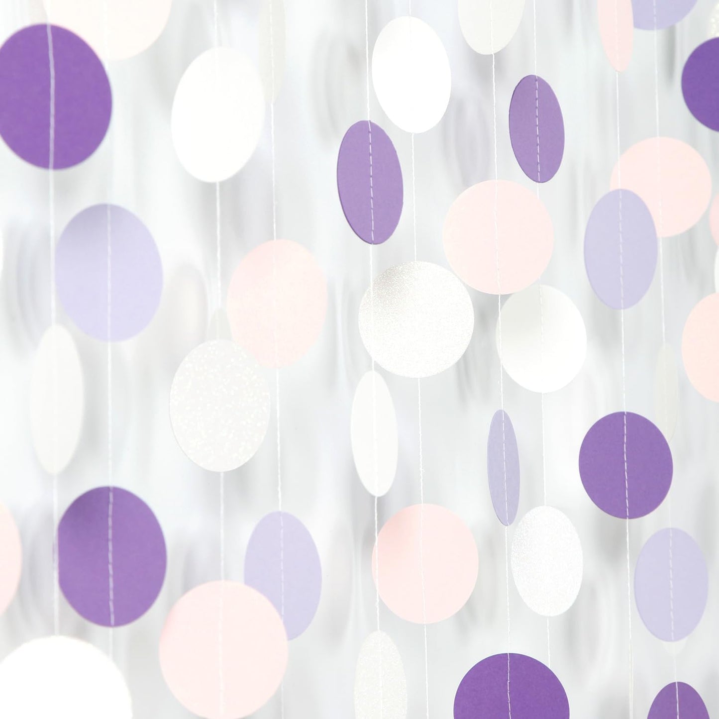 Purple-White Pink Birthday Party-Decorations Streamers - 52FT Girl Women Hanging Paper Garland Banner,Baby Bridal Shower Engagement Wedding Anniversary Bachelorette Backdrop Decor Hugtmr