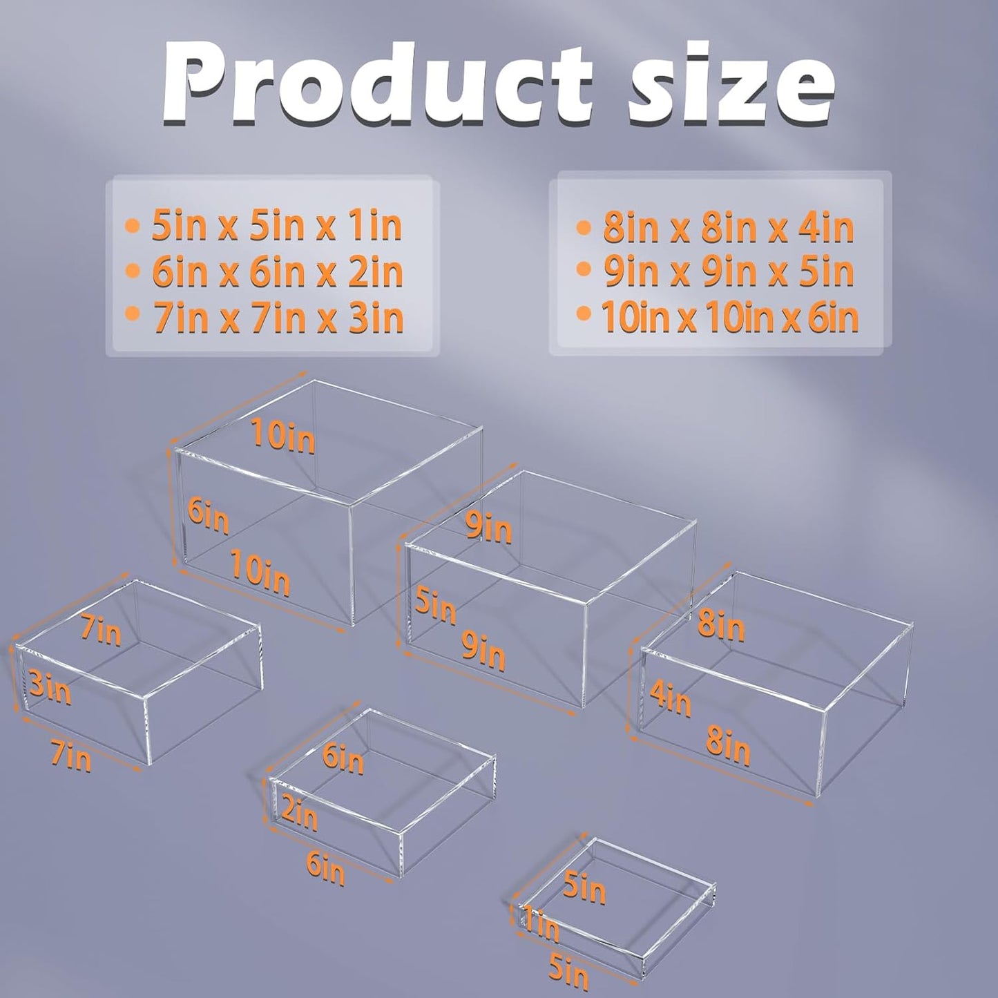 Buffet Risers, Food Display Risers for Party, Crystal Clear Acrylic Risers Display Stand for Buffet Table, Catering Displays for Dessert, Cube Box Nesting Riser with Hollow Bottom