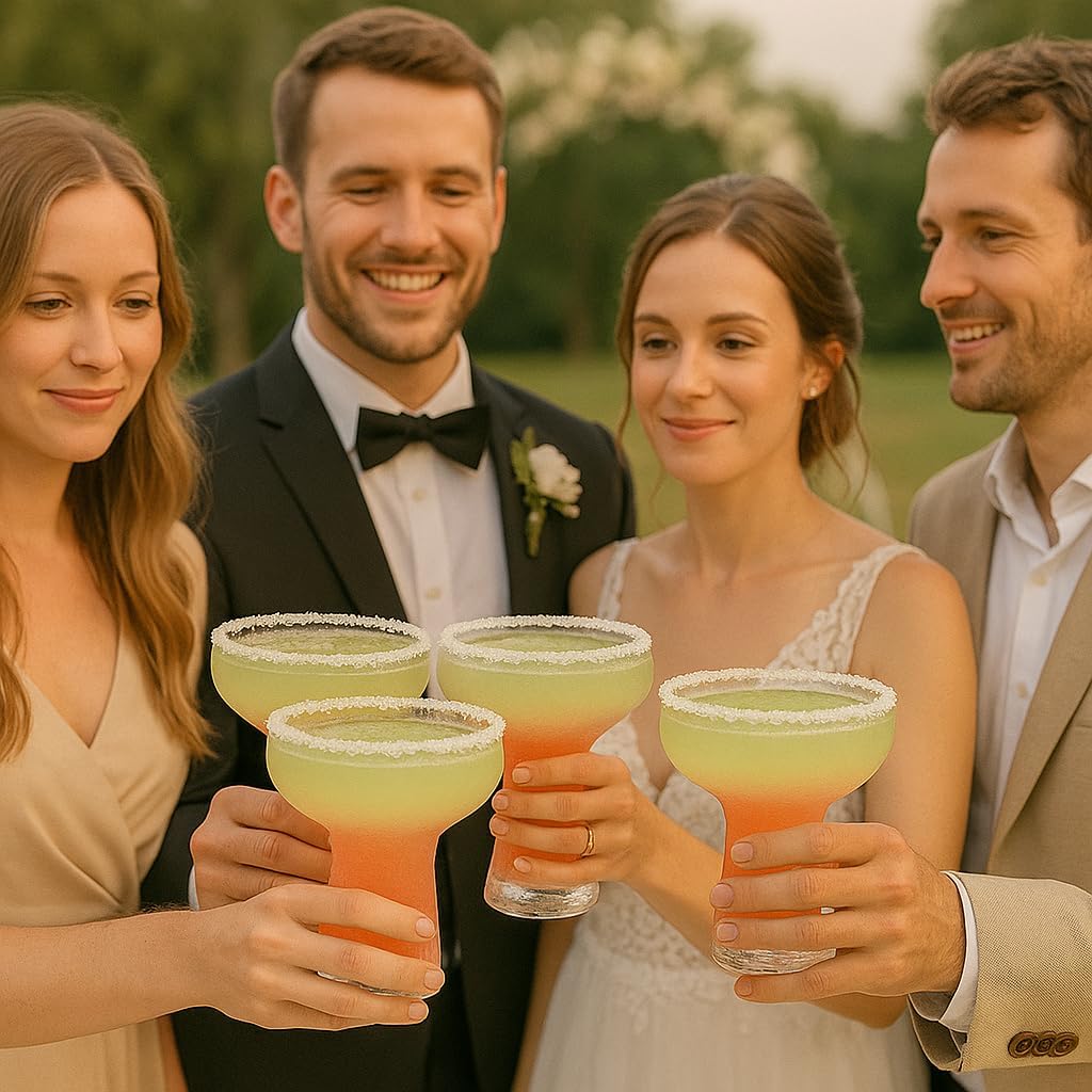 Lunara Clear Plastic Margarita Glasses, 11 oz, Set of 40, Disposable Party Cups for Cocktails (Clear Hammered)