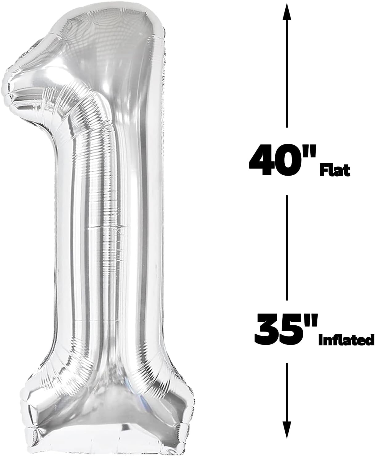 40 Inch Silver Large Number 14 Birthday Balloon, Giant Number 14 41 Balloons, Foil Mylar Big Balloons for Anniversary Graduation Supplies Decorations