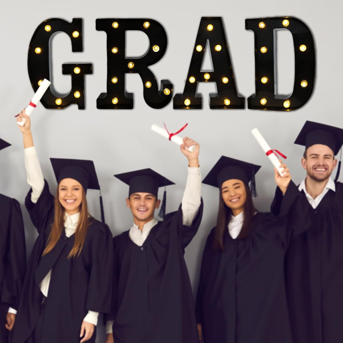 Led Marquee Letters, 8.58 Inch Black Light Up Letters, Small Led Letter Lights, Battery Powered Lighted Letterfor Table, Party, Birthday, Christmas Decor (Black, Letter Q)