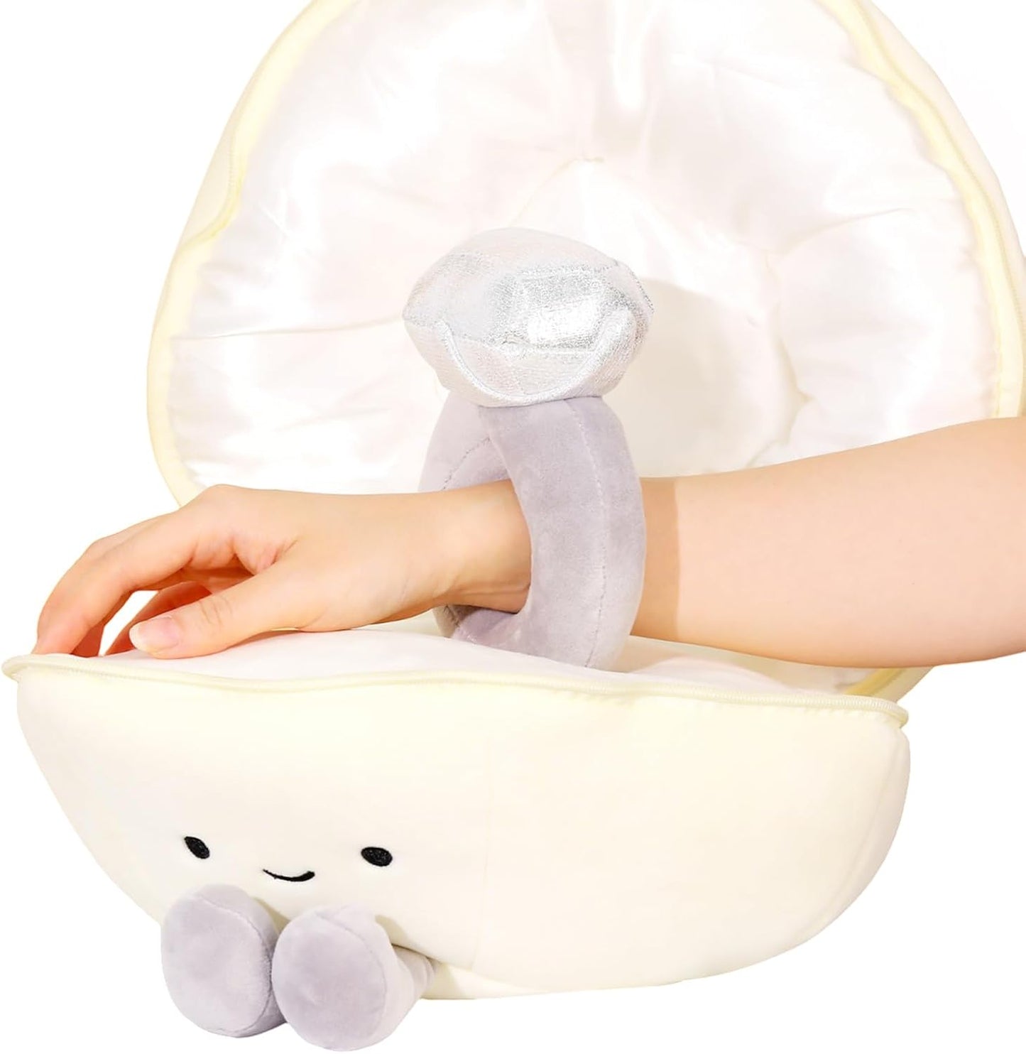 Drawelry Ring Box Plush Pillow Box Princess Diamond Ring Shell Case Throw Pillows Funny Soft Stuffed Dolls Sofa Bed Car Decor Pillow for Women Girls Wedding Birthday Gifts