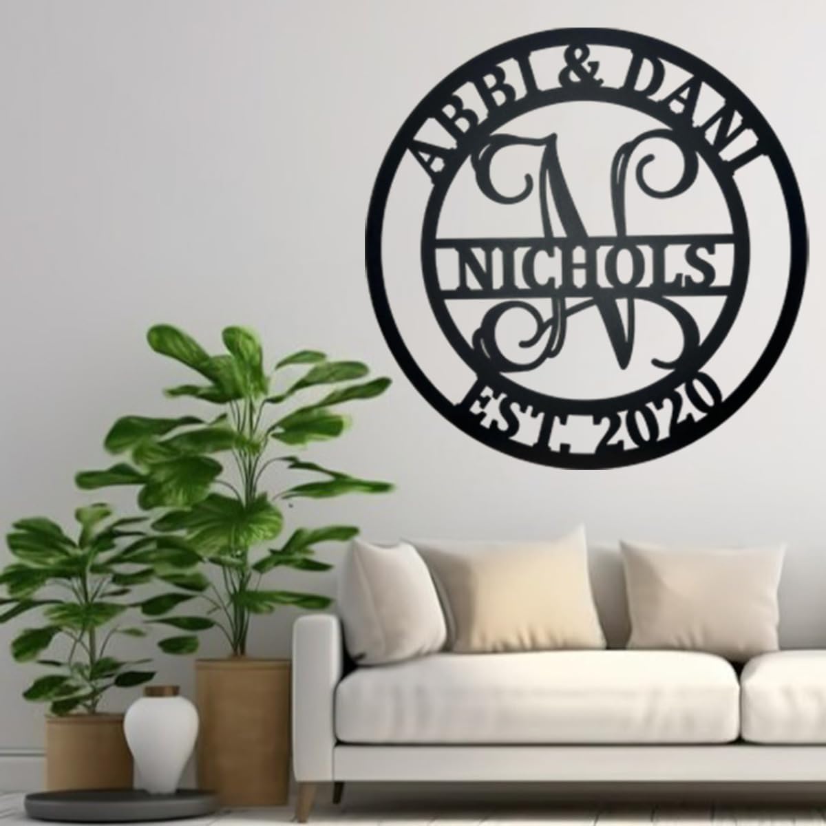 NAZENTI Personalized Name Metal Sign Gift For Couple, Wedding Gift, Family Name Sign, Outdoor Name, Anniversary, Home Decor, Front Door