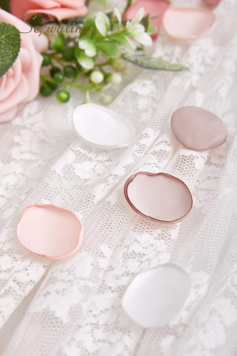 Serwalin 300Pcs Silk Rose Petals Artificial Flower Petals for Weddings Nude Pink Petals for Romantic Night Petals for Flower Girl Basket Wedding Proposal Aisle Table Decor (3 Color Mixes)