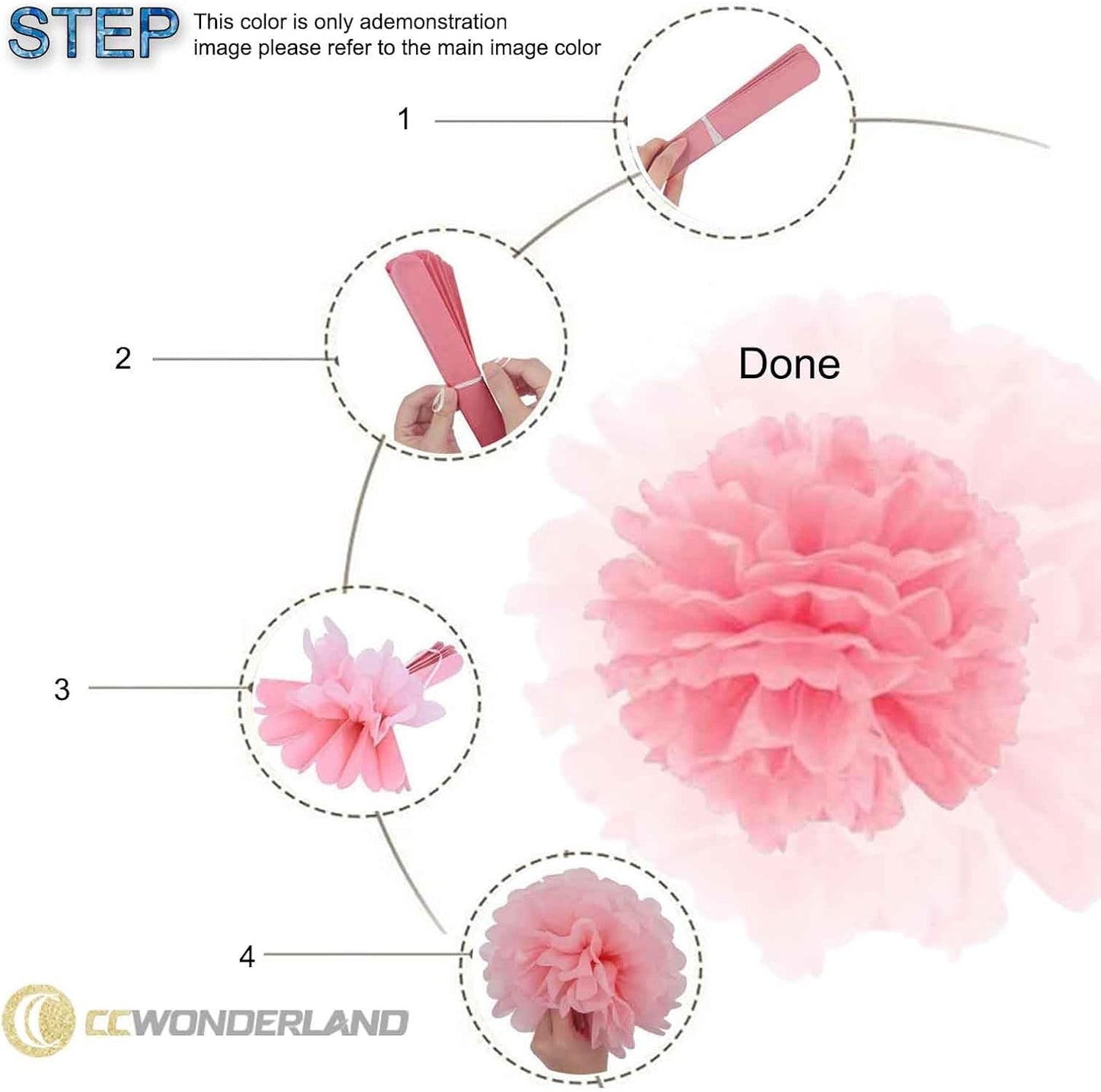 Green Pink Tissue Paper Pom Poms-12PC Tissue Paper Flowers-Wall Hanging Decorations for Bachelorette, Neutral,Bridal,Baby Shower,Hawaiian Birthday Decorations 8,10, 12in