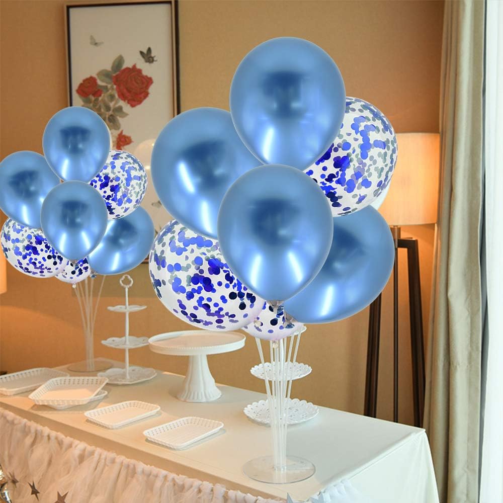 TONIFUL Blue Balloon Stand Centerpiece Table Decoration for Blue Party Decorations,Father's Day,Birthday Decorations,Men's Birthday,Balloon Arch Stand Class of 2025 Graduation (4 set)