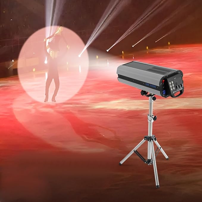 440W LED Stage Spotlight with Tripod, Professional Follow Light with 6 Colors & 3 Color Temperatures (5600K、6000K、3200K), Theater Lights DJ Lighting for Wedding Party, DJ Show, Theater (440, Watts)