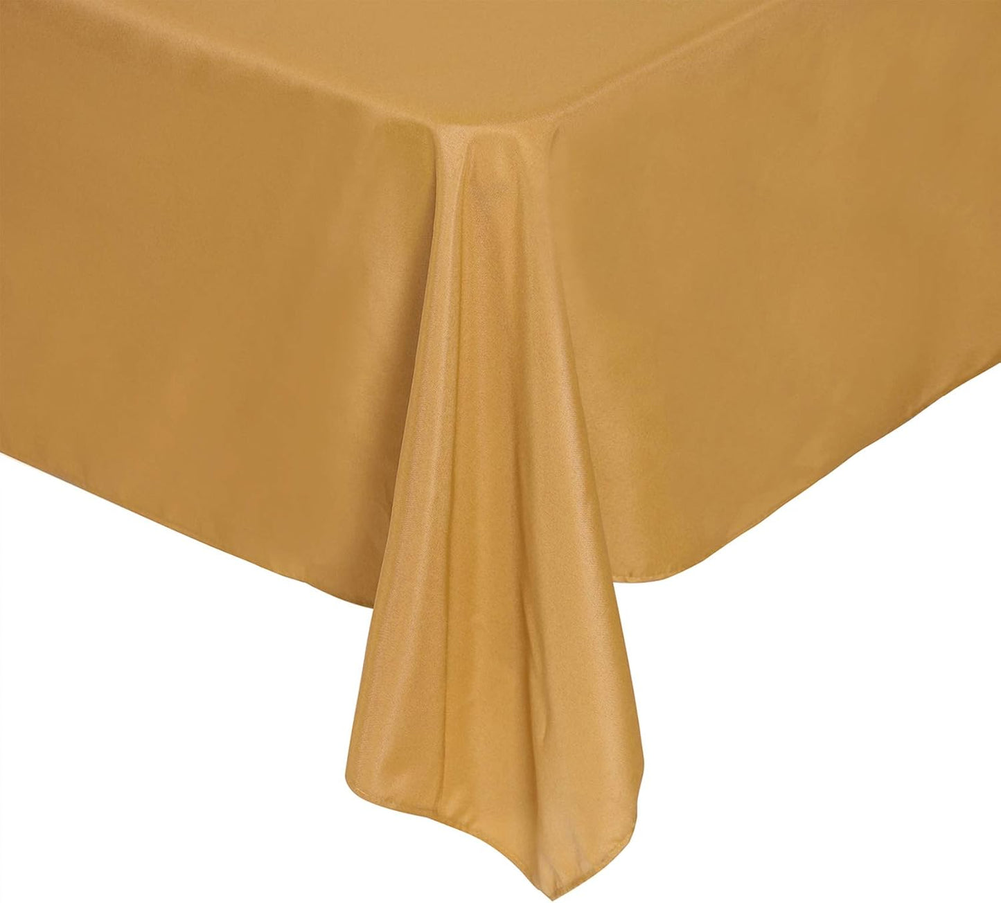 Rectangle Tablecloth 60x120 inch Washable Polyester Fabric Table Cloth for Wedding Party Dining Banquet Decoration（60x120, Gold）