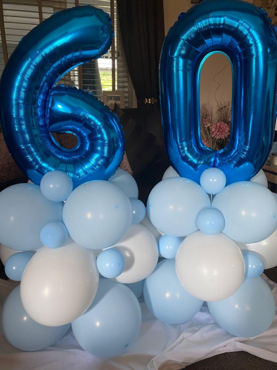 40 Inch Dark Blue Number 0 Balloon for 10 Birthday Decoration,Large Self Inflating Dark Blue Foil Number Balloons 0-9 for Boys Girls Baby Shower Decorations Party Supplies Supplies