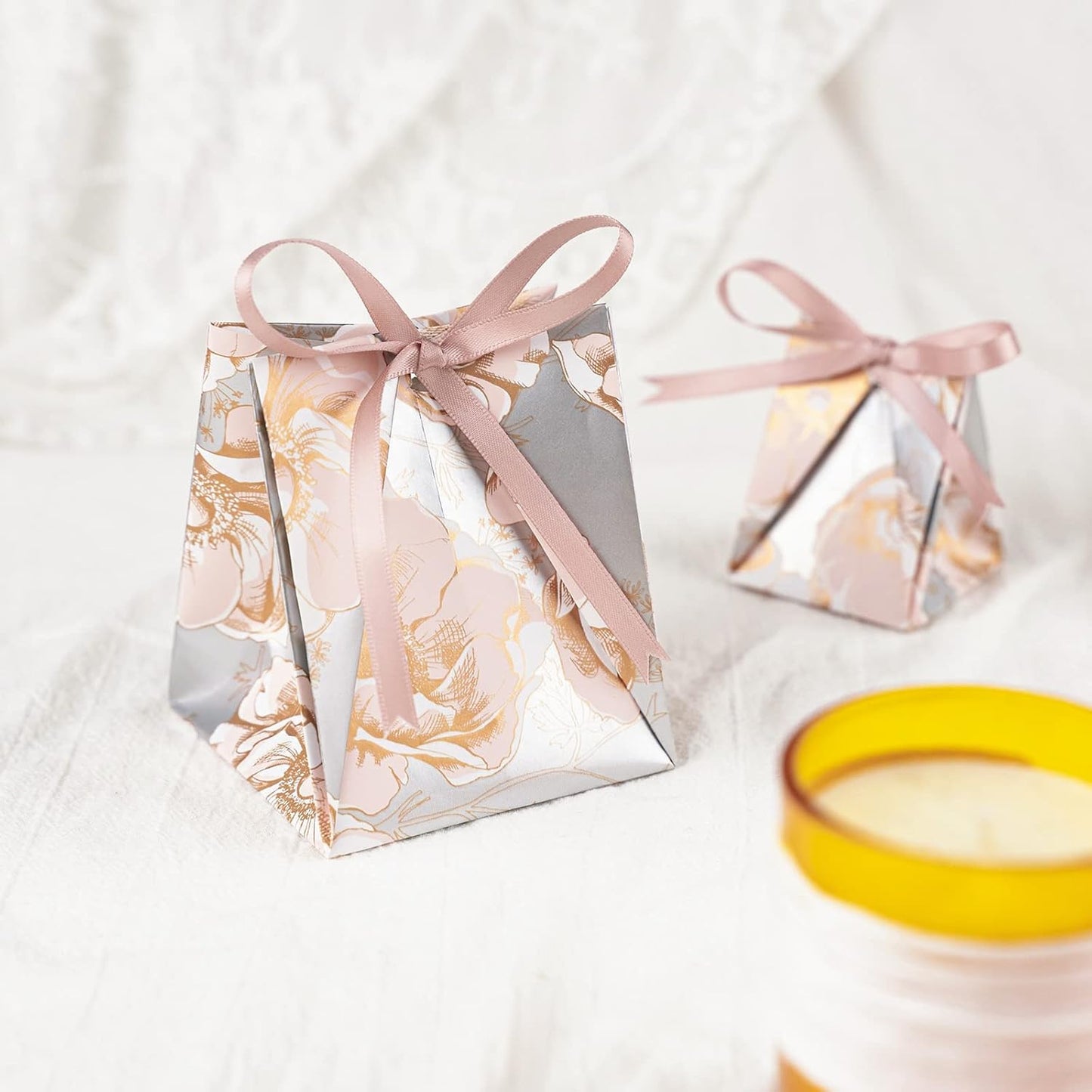 WRAPAHOLIC 30 Inch Jumbo Reversible Floral Wrapping Paper - 30 Inch X 33 Feet - Siver Floral Design for Wedding, Birthday, Mothers Day, Baby Shower, Anniversary, Bridal Shower