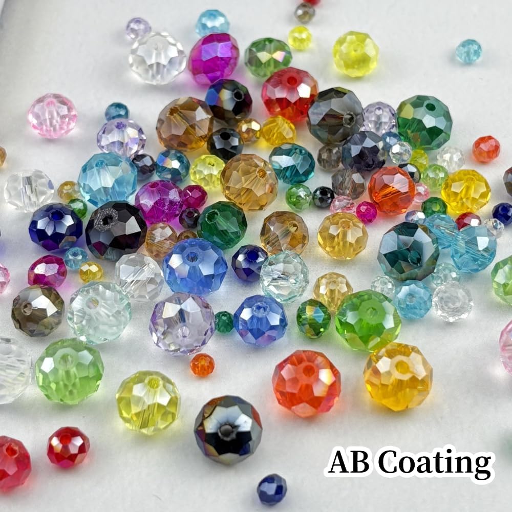 500pcs 3mm Crystal Glass Beads for Crafts Faceted Rondelle Glass Beads for Jewelry Making Crystal Spacer Beads for Necklaces Bracelets Earrings DIY Craft(Dark Blue AB)