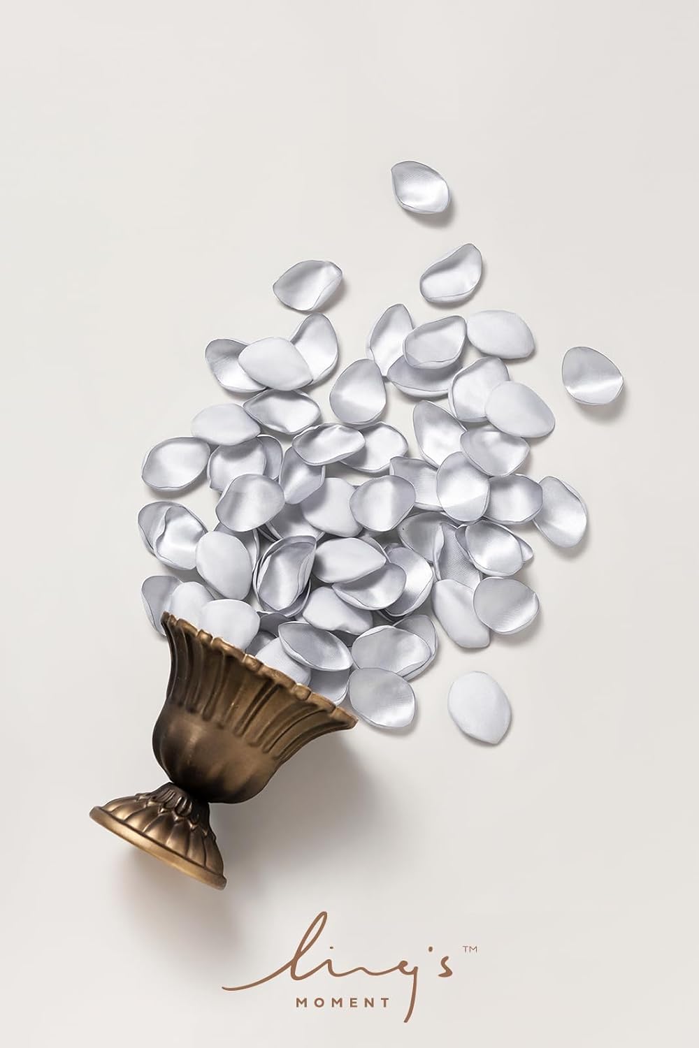 Ling's Moment Rose Petals, Silk Flower Petals for Wedding/Aisle/Flower Girl Baskets/Table Centerpiece Décor,etc.Silver 200pcs