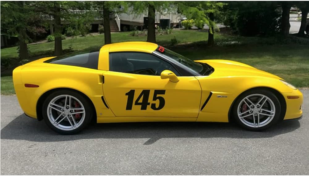 Fairwinds Designs Custom Race Car Number Decals | Set of 3 Heavy Duty Vinyl Stickers | Choose Size in Inches | Numbers for Cars Truck Motorcycle Jet Ski Boat | Racing Autocross Pro (Black, Medium)