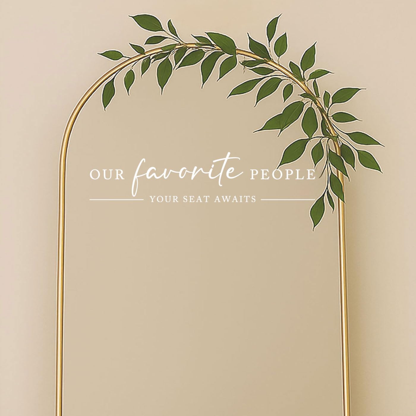 Our Favorite People Vinyl Decal, Find Your Seat Vinyl Decal, Wedding Sign Decal, Seating Chart Sticker, Our Favorite People Sticker, Wedding Removable Adhesive (White, Wide 17")