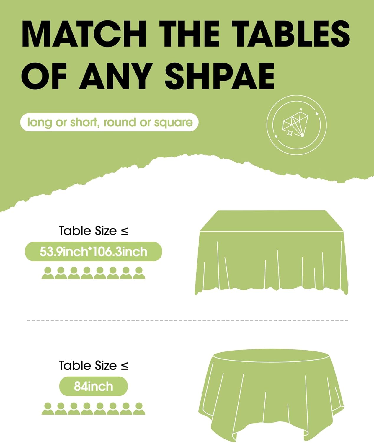 Pureegg Plastic Table Cloth Disposable 10 Pack, 84'' Round Table Cloths, Party, Picnic, Wedding, Decorative Tablecloths, Round, White Plastic Cover, Leakproof & Sturdy, White