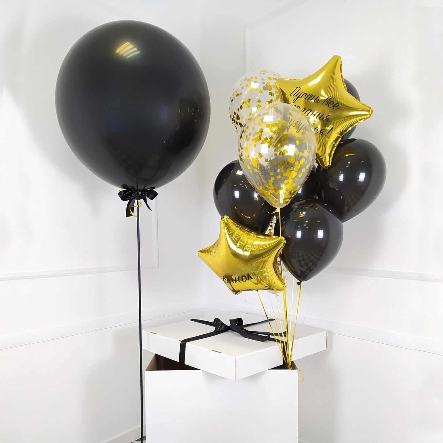 36 inch Giant Balloons, 4pcs Large Black Latex Balloon for Birthday Wedding Decorations Photo Shoot Party Decorations