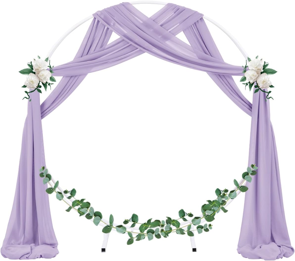 Socomi Wedding Arch Draping Fabric 1 Panel 29" x 19Ft Lavender Purple Sheer Chiffon Curtain Drapes 6 Yards for Wedding Ceremony Birthday Party Decoration