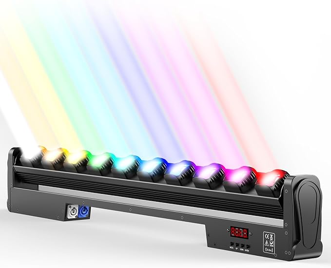 4 in 1 LED Wall Washer Light,250W Moving Head Light Dj Lights Bar Alloy Y axis 120° Beam Protection IP20 Stage Lights Bar with DMX Control Auto Sound Activated for Wedding Party