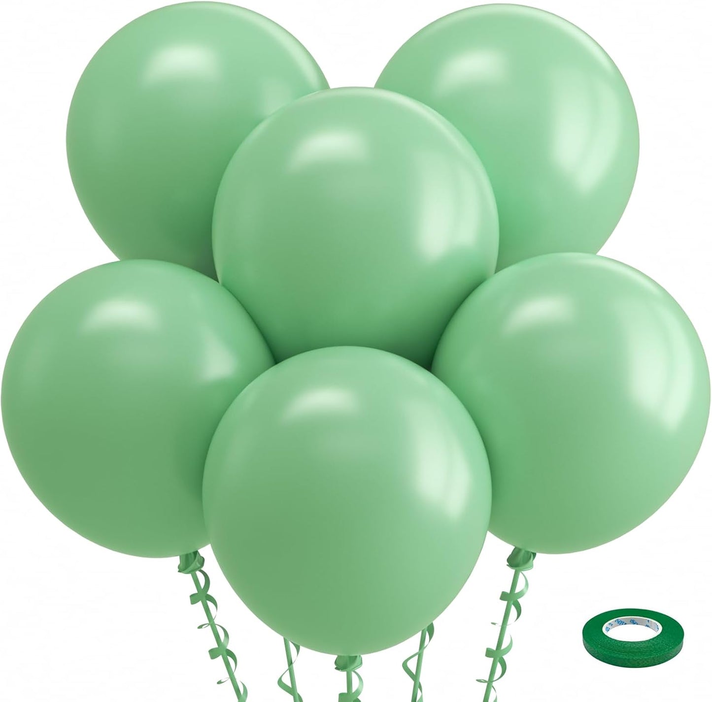 Bezente Sage Green Balloons 18 Inch- 30 Pack Large Thick Olive Green Balloons Big Round Dusty Green Latex Balloons for Birthday Bridal Shower Safari Jungle Theme Party Decorations