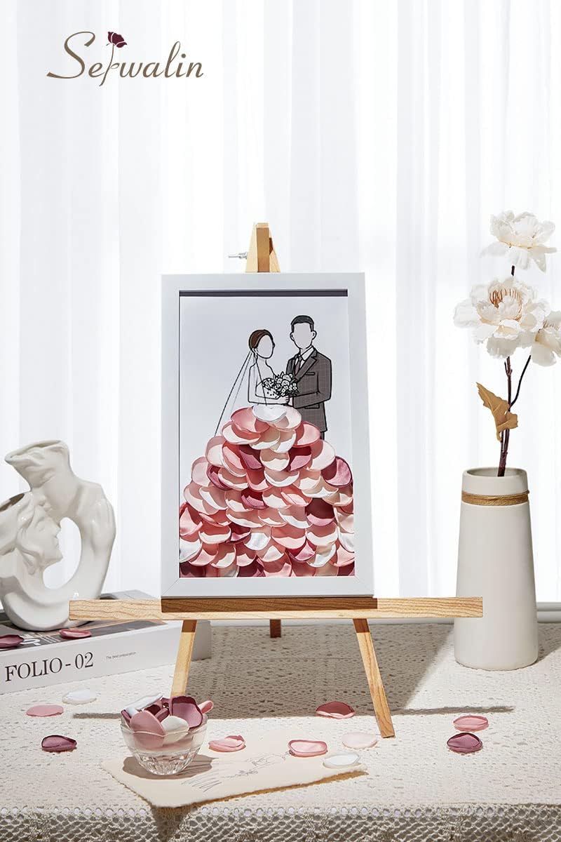 Serwalin 300Pcs Silk Pink Rose Petals Artificial Flower Petals for Wedding, Peach Pink Petals Bulk for Anniversary Decor,Party Romantic Decorations Table or Wedding Cake Decor(5 Color Mixes)