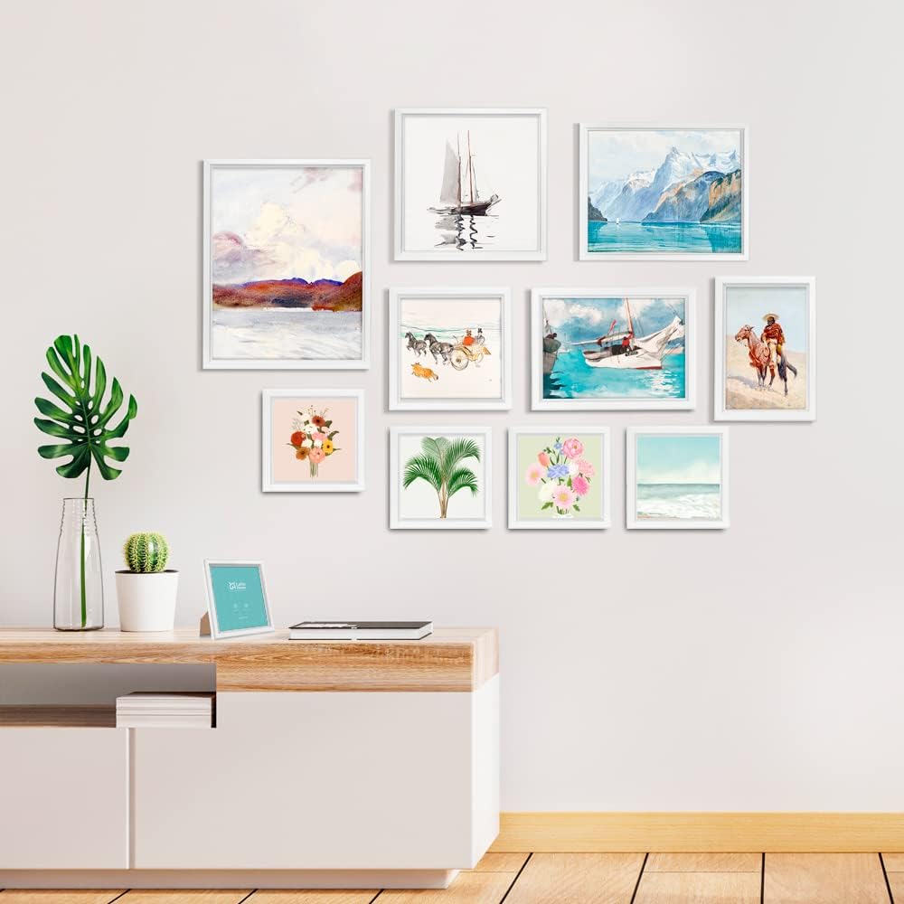 LaVie Home 5x5 Picture Frames (12 Pack, White) Simple Designed Photo Frame with High Definition Glass for Wall Mount & Table Top Display, Set of 12 Classic Collection