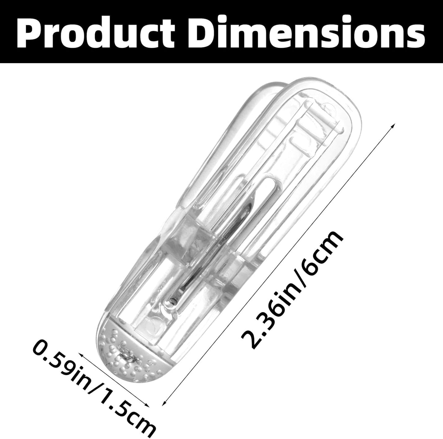 20pcs Spring Clamps, Transparent Balloon Garland Clips 2.36x0.59in/6x1.5cm Heavy Duty Clips for Crafts Balloon Arch Photography Backdrop Decoration