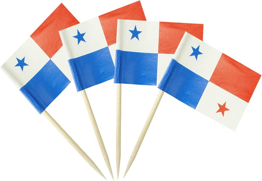 Panama Flag Panamanian Flag, Small Mini Panama Toothpick Flags for Food, Cupcakes, Cocktails, Appetizers, Bar Party Decorations