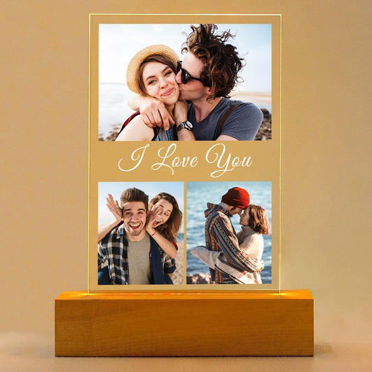 Personalized Anniversary Couple Gifts for Women & Men, Custom Picture Frames with Photo, Personalized Photo Frame with Night Light, Custom Birthday Gifts for Her Him Girlfriend Boyfriend
