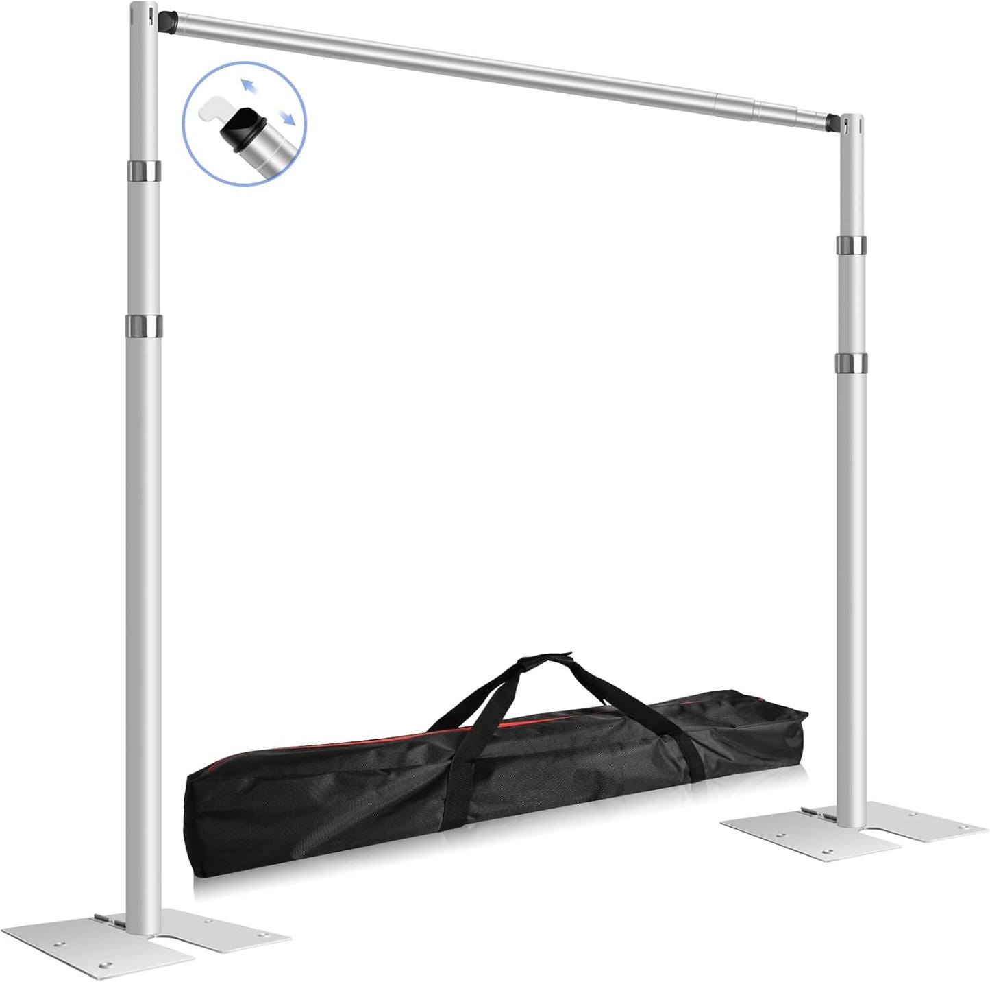 FUDESY Pipe and Drape Stand Kit, 10x10ft Heavy Duty Adjustable Metal Backdrop Frame for Photography, Wedding Parties, Decoration