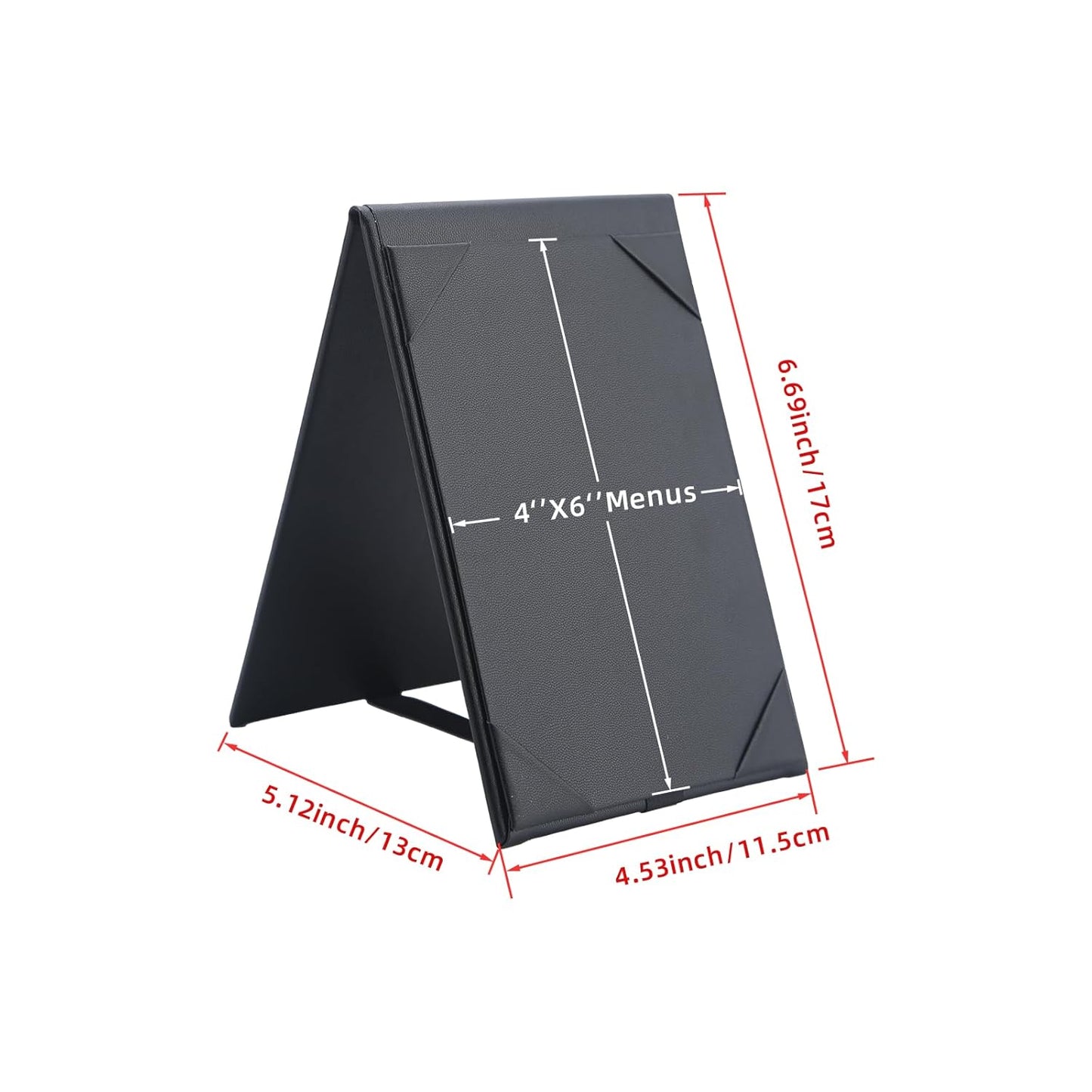 Menu Covers - Set of 10 Double-Sided Table Tent Cards for Restaurant, Dinner Party, and Bar Menus - Includes Bill Holder and Reserved Seating Signs - Easy to Clean and Foldable (20, 4"x6")