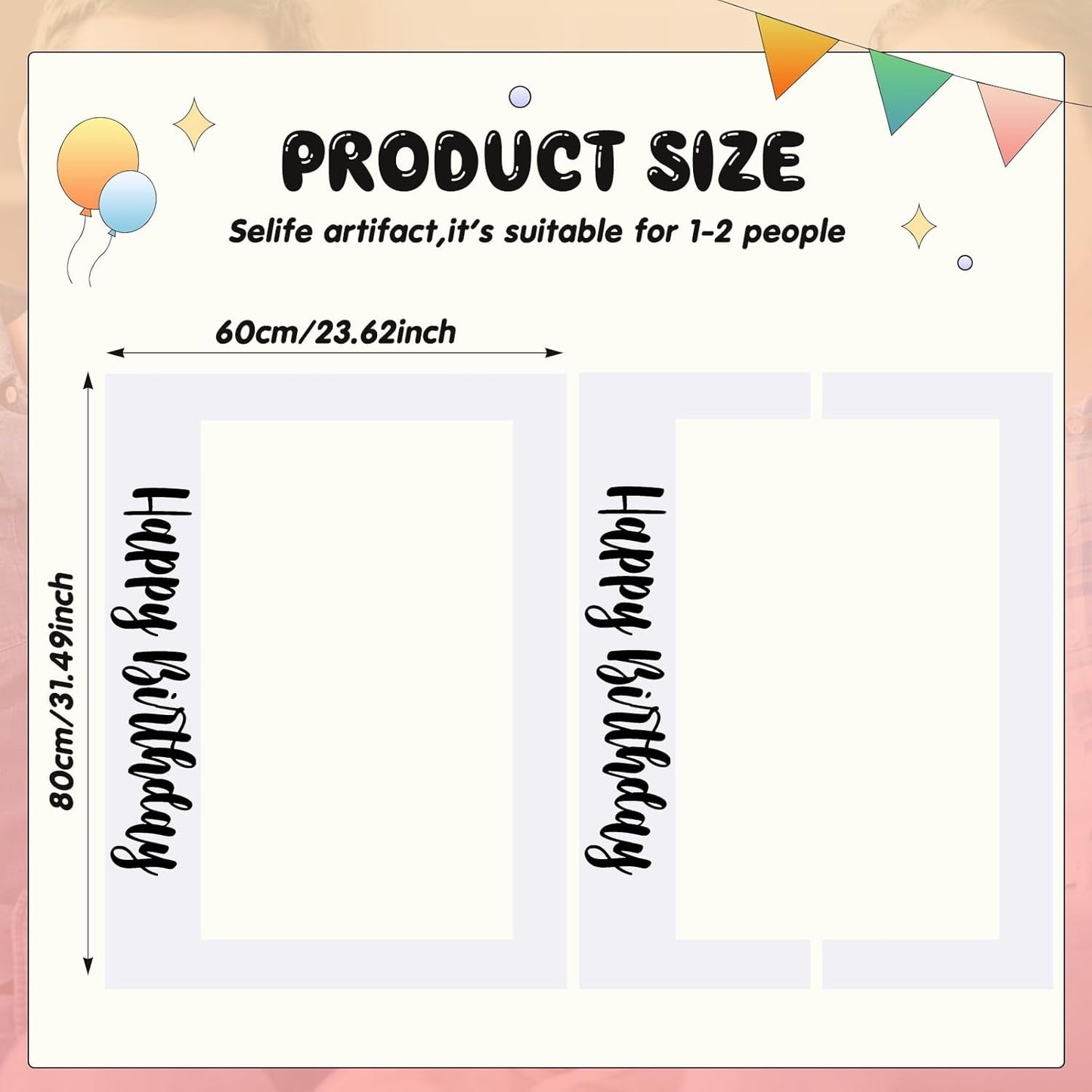 32 x 24 Inch Large Photo Booth Props Picture Frame Happy Birthday Party Frame DIY Cutouts Photo Booth Props Selfie for Party Supplies Favors (White Blank,Horizontal Style)