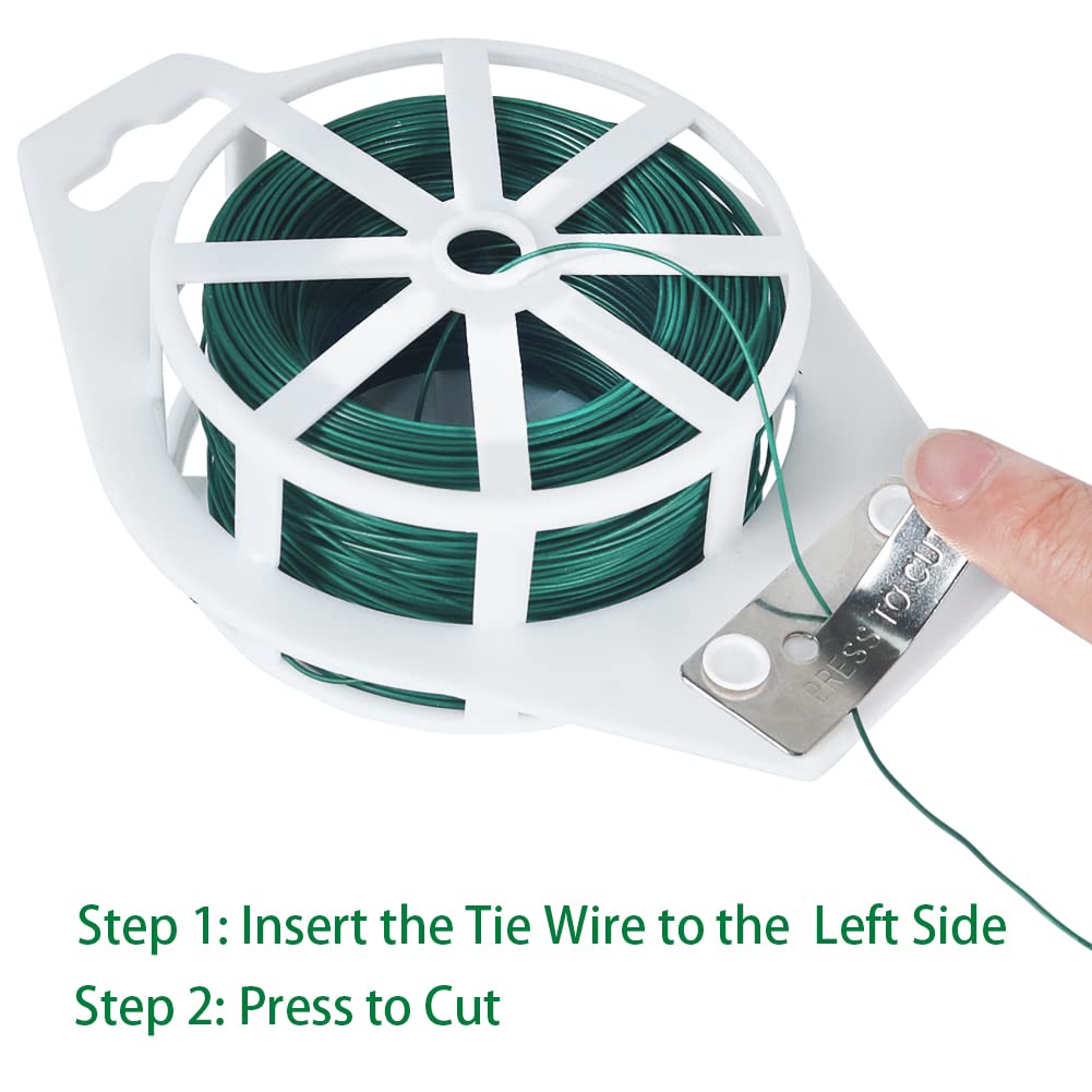 Tenn Well Green Floral Wire, 328 Feet 22 Gauge Soft Craft Florist Wire with Built-in Cutter for Flower Arrangements, Wreath Making, Christmas Ornaments, Gardening, Crafts