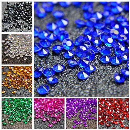 1000pcs/ Pack Wedding Table Acrylic Diamond Scatter Crystals Confetti Acrylic Gems Vase Fillers Rhinestones for Wedding, Bridal Shower, Vase Beads Decorations (10mm, Deep Pink)