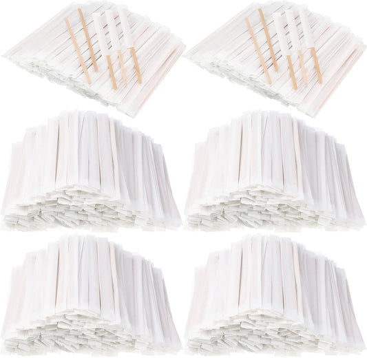 2000 Pcs Individually Wrapped Wooden Coffee Stirrers, Disposable Coffee Stir Sticks Round End Sticks Bulk Wood Stirrers for Cocktail Hot Drinks Restaurant Bar Home Office (7 Inch)