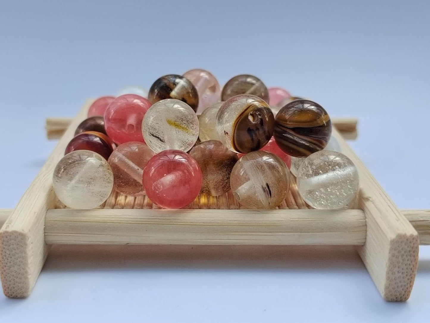 Stone Beads 6mm 140pcs Colorful Watermelon Quartz Beads Round Loose Gemstones Beads for Bracelet Necklace Jewelry Making (6mm, 60622 Colorful Watermelon Quartz)