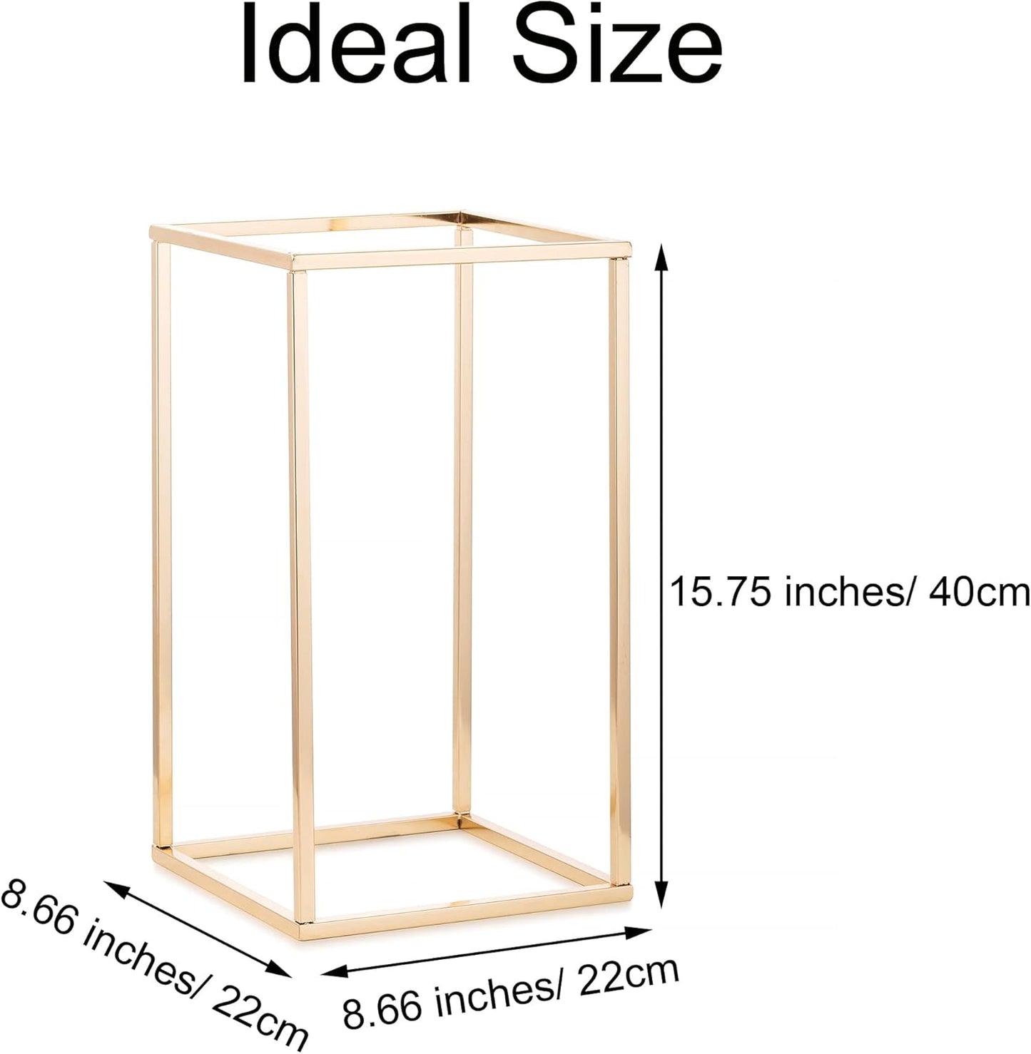 Gold Flower Stand for Table: 15.7” Tall Centerpiece Stand for Wedding Table Reception Floral Center Pieces with Home Decoration Party Event 2 PCS