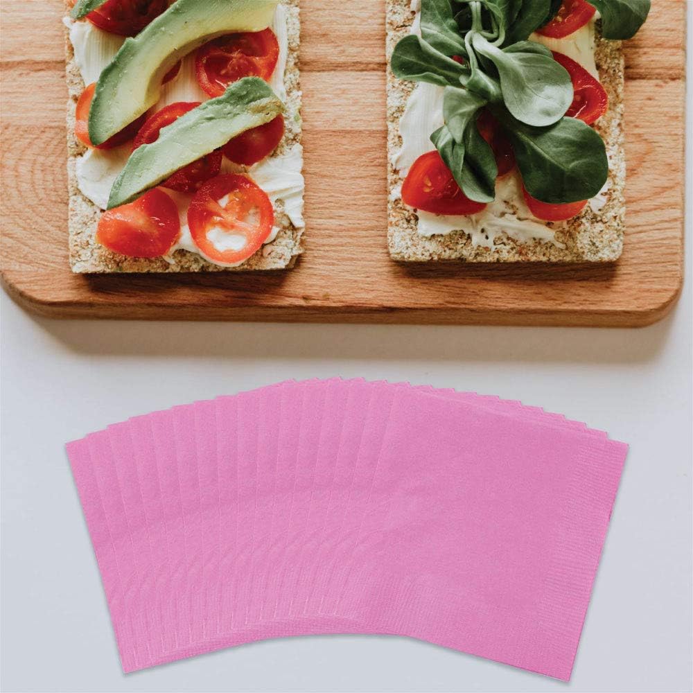 JAM PAPER Medium Lunch Napkins - 6 1/2 x 6 1/2 - Fuchsia Pink - 50/Pack