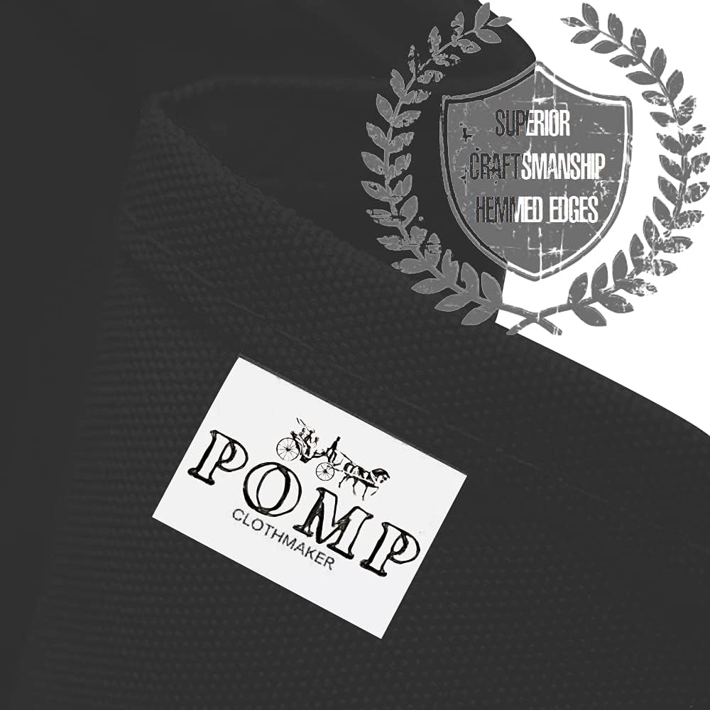 Pomp Black 120" Inch Round Premium Polyester Tablecloth (4 Pack) | Wrinkle + Stain Resistant Easy Care Fabric | Fits Round or Circle Table