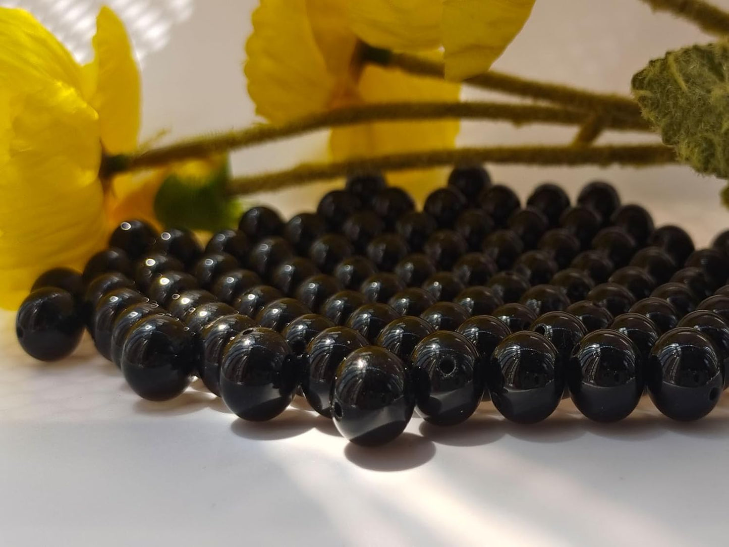 Stone Beads 8mm 100pcs Black Agate Beads Round Loose Gemstones Beads for Bracelet Necklace Jewelry Making (8mm, 60821 Black Agate)
