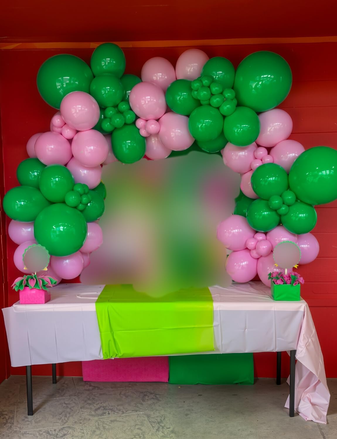 Pink and Green Balloons - Latex Balloons 12 Inch Dark Pink Balloon Green Party Balloon for Girl Princess Birthday Wedding Baby Shower Witch Themed Party Decorations, 50 Pcs